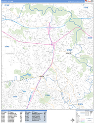 Ellicott City Wall Map Basic Style 2026